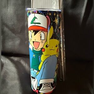 New 20oz Anime Pikachu Pokemon Insulated Tumbler with Straw and Slid Lid